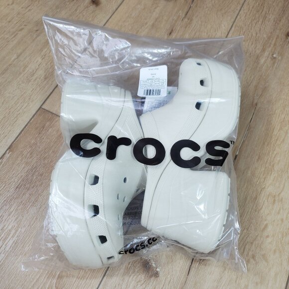 Crocs Womens Size 9 Siren Clog Platform Block High Heels Bone / White US W9/M7 - Picture 8 of 16